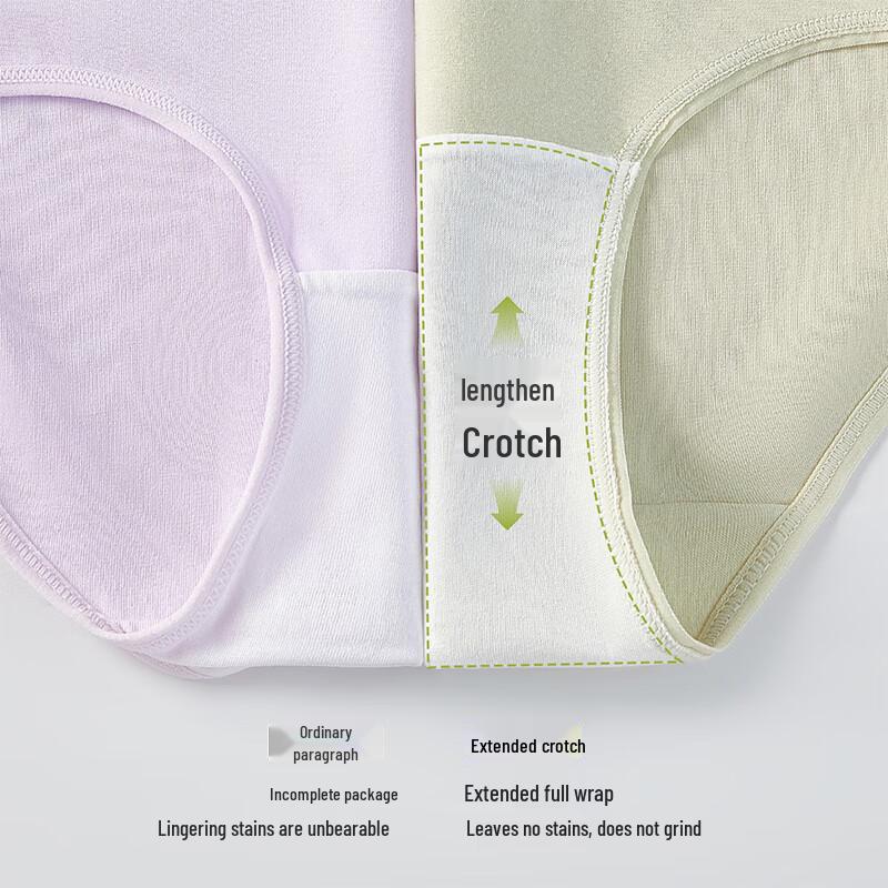 Yiershuang Women's 7-Pack Pure Cotton Antibacterial Mid-Waist Briefs