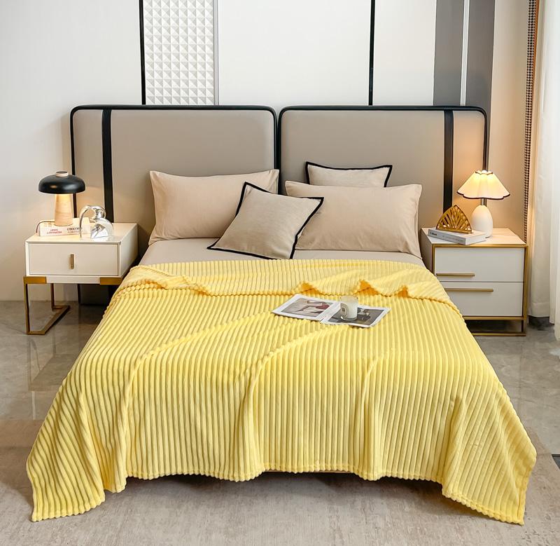 Gray Striped Autumn Throw Blanket Soft Solid Color Winter Bedroom Warm Bed Blanket Home Hotel Travel Portable Blankets Full Size