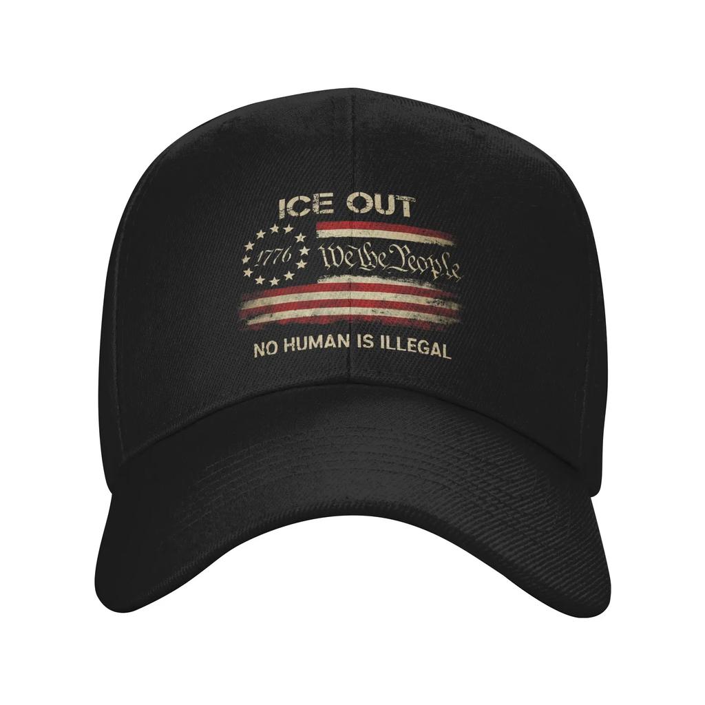 Unisex Women Ice Out Anti Ice Minneapolis Abolish Ice Hats Trendy Baseball Cap Dad Hat Casual Headewear Adjustable Fit