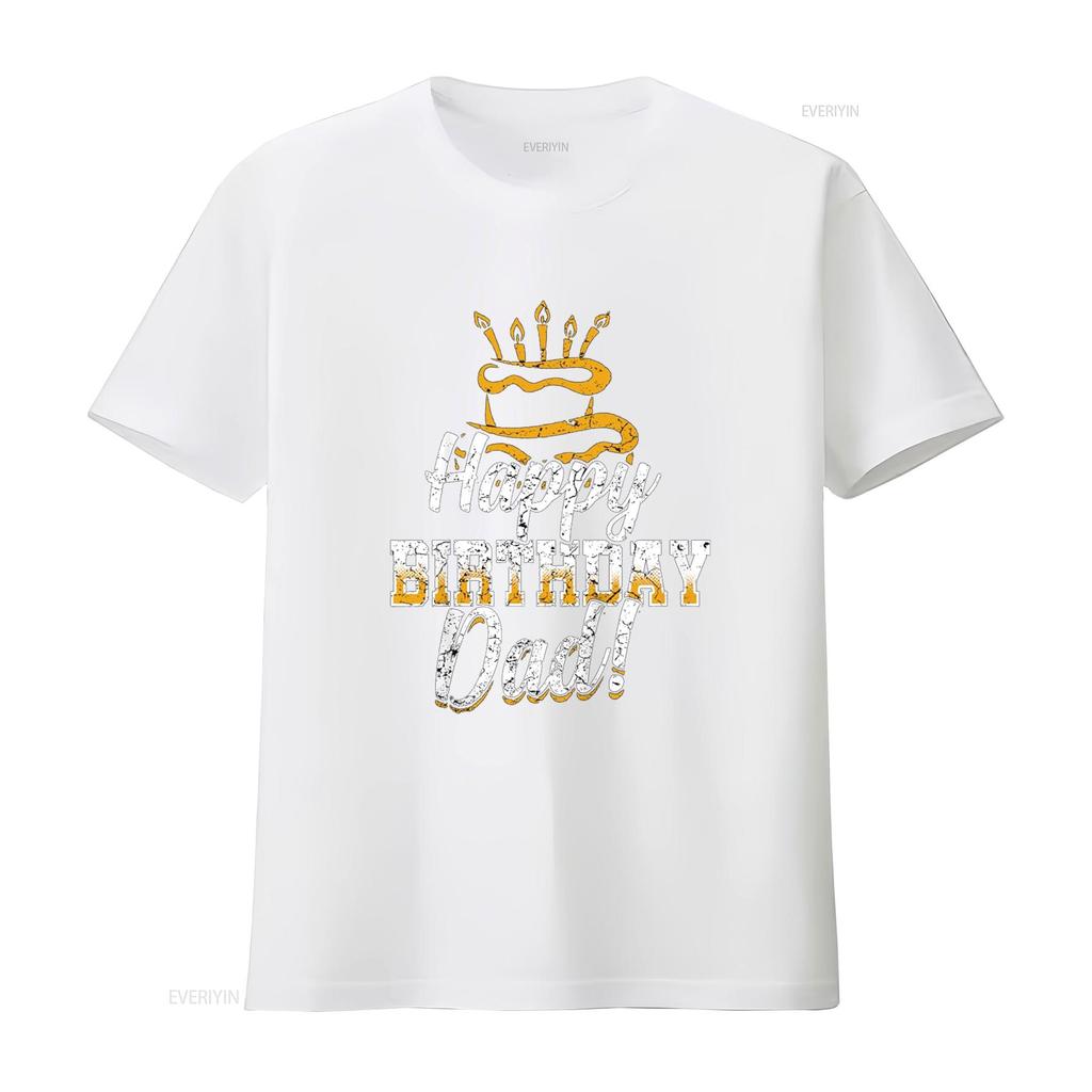Happy Birthday Daddy Dad Papa Father BDay T Shirt Vintage Washed Unisex Top For Everyday Wear Breathable Slightly Versatile
