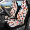 Vintage Bloemenprint Autostoelhoes voor Voor- en Achterstoel, Beschermers Kussens, Volledige Set 4 stuks Auto Accessoires Kuipstoelhoezen Vrouwen Meisjes