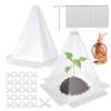 Garden Plant Cloches Reusable Ventilated Seedlings Protector with Metal Stakes Clear Mini Greenhouse Against Sun Frost Bird