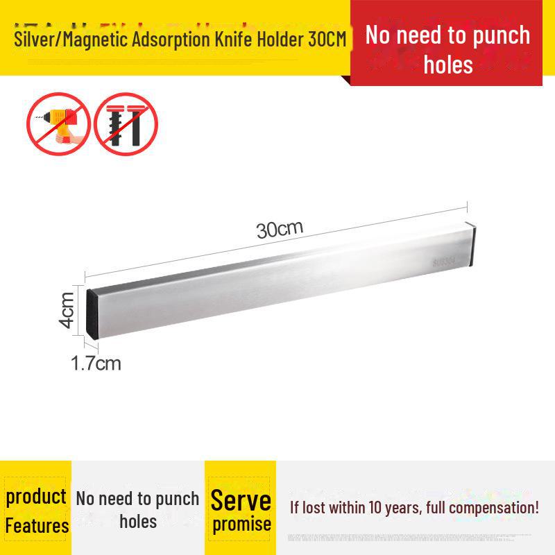 

Магнитная подставка для кухонных ножей из нержавеющей стали, настенное крепление и хранение без проколов
