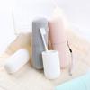 Travel Toothbrush Case Carrier Portable PP Slip Resistant Travel Toothbrush Cup with Cover Grey