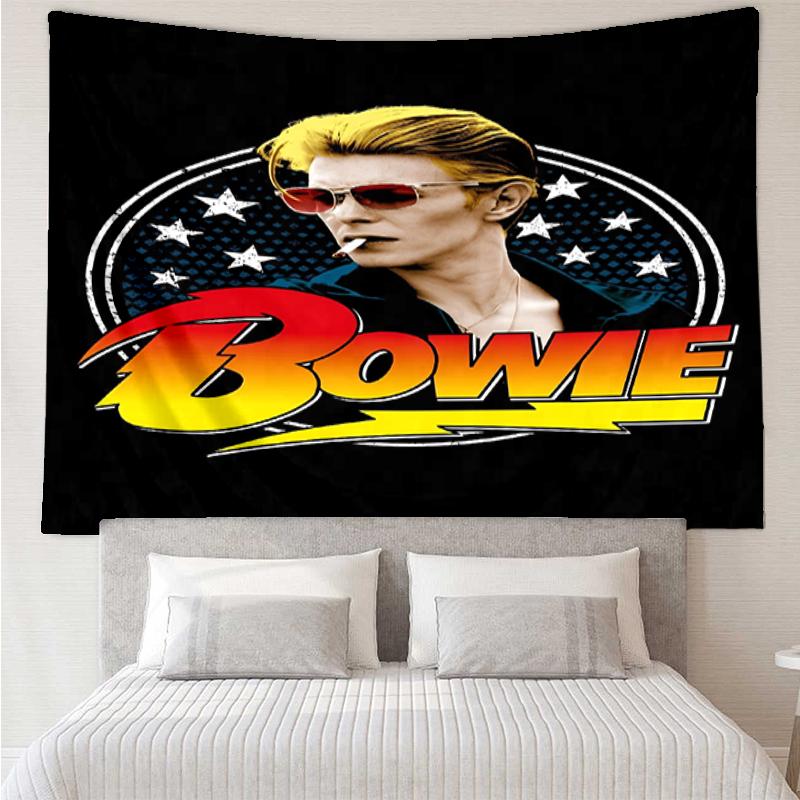 David Bowie Print Tapestry, Backdrop, Easy Setup, Ideal for Bedroom, Office & Living Room, with Aesthetic Wall Hanging Decor.