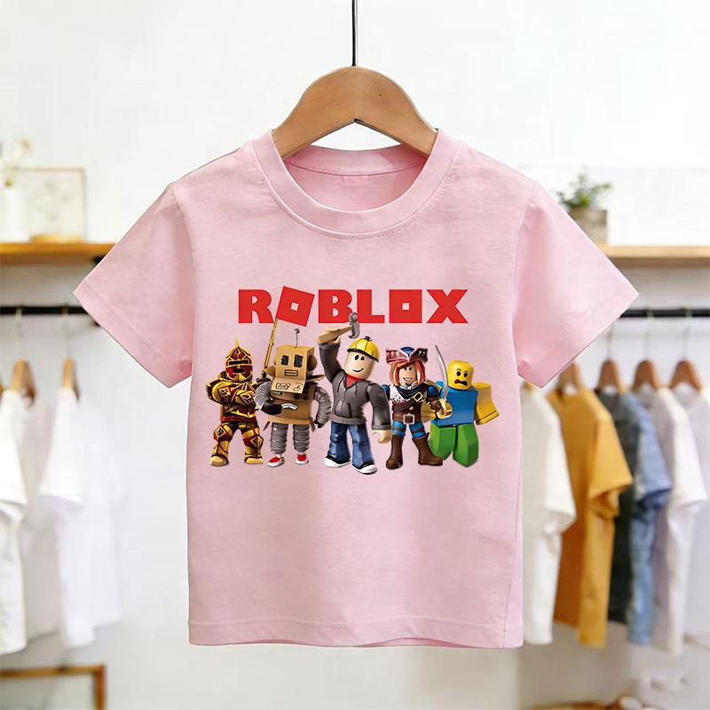T-shirt Roblox Moda Estiva Top a Manica Corta T-shirt Ragazzi e Ragazze Top Estivi Gioco Streetwear Magliette Bianche per Bambini