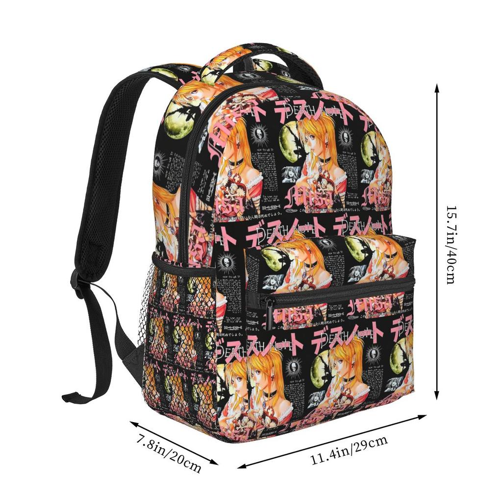 Death Note Anime Misa Amane Student Backpack School Bag Hiking Travel Daypack for Men Women Fashion Bookbag Shoulder Bags