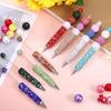 12 Pcs Beadable Pens, Glitter Full Rhinestone Beaded Pens, DIY Craft Fancy Ballpoint for Crystal, Plastic, Rhinestones Beads, Cute Trendy School