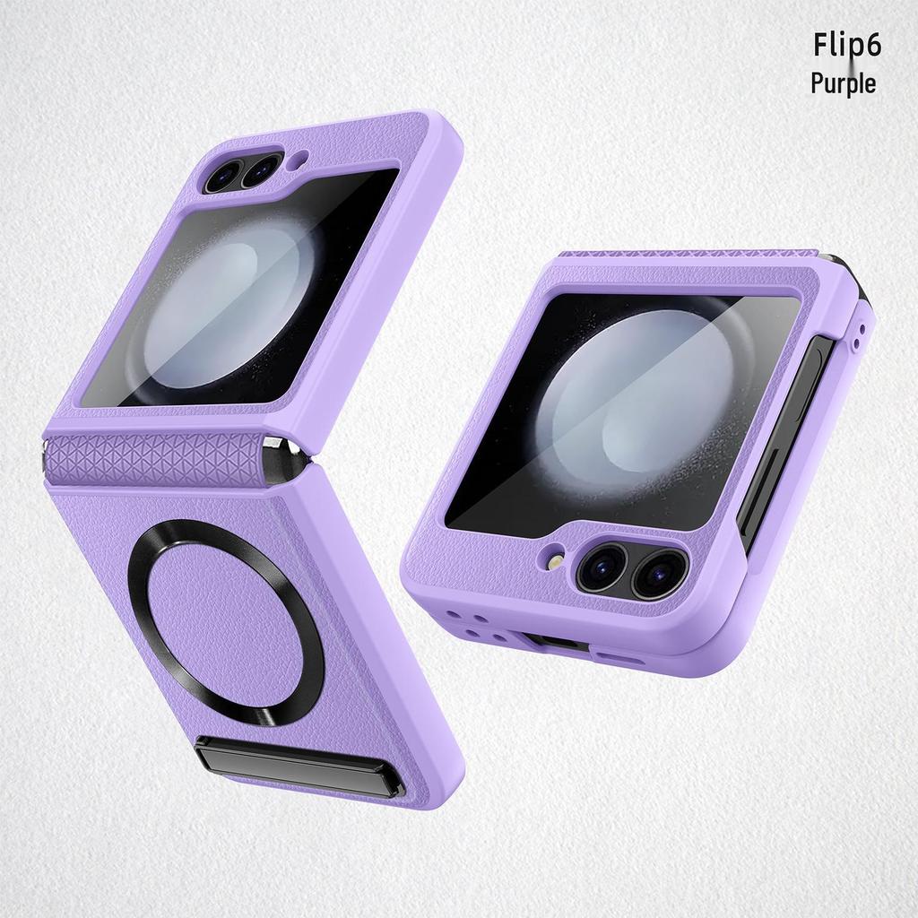 Samsung Flip6 Magnetic Case with Integrated Film & Invisible Stand