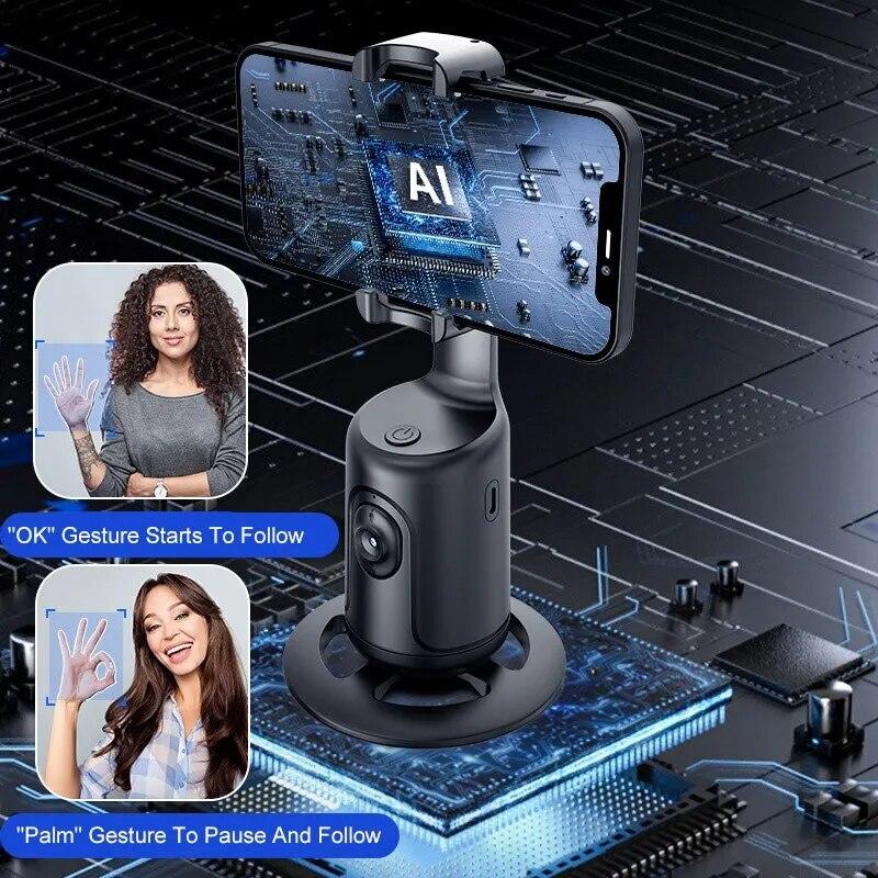 Intellig AI Selfie Stick Automatic Tracking Shooting 360 Degree Rotation Intelligent Follow Live Phone Bracket Gimbals