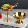 Multi-Color Metal Dessert Bowl - Stemmed & Footed Bowls for Ice Cream, Fruits & Party Serving (Gold/Rose Gold/Silver)