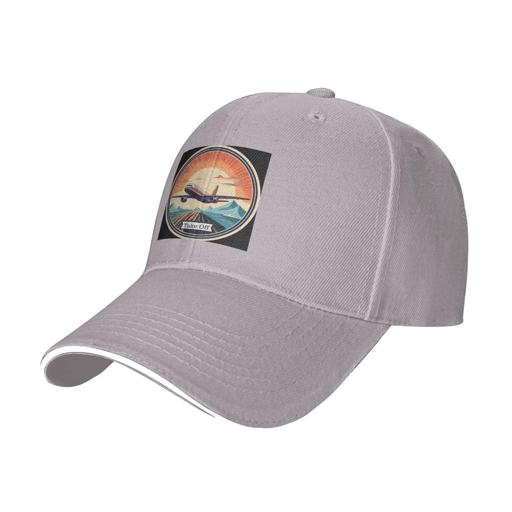 Vintage Airplane Taking Off Cap Fashion Casual Baseball Caps Adjustable Hat Hip Hop Summer Unisex Baseball Hats Customizable