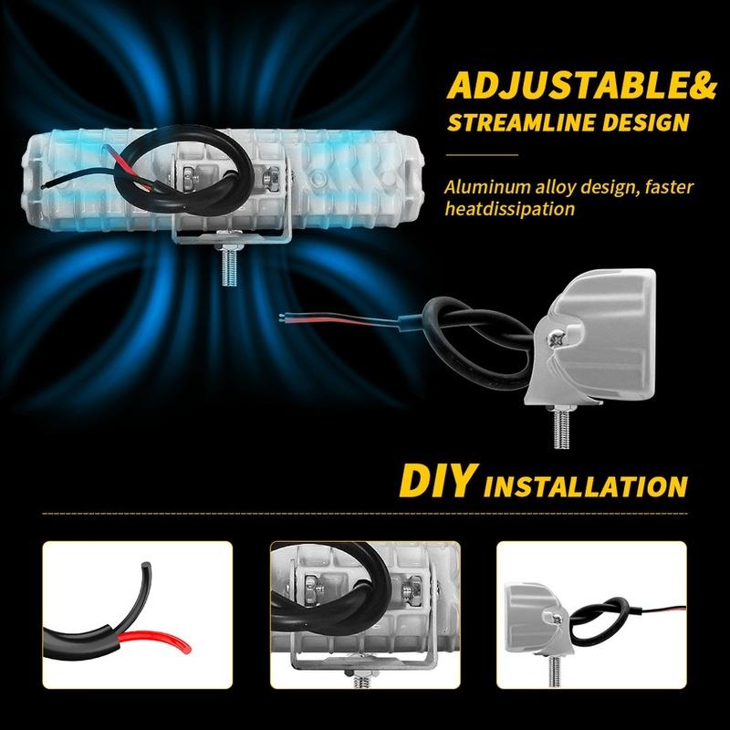 6 Inch 6 LED 18W White Off Road Excavator Work Light Bar LED Work Lamp For Truck For ATV Boat Car Driving Assistance Lights