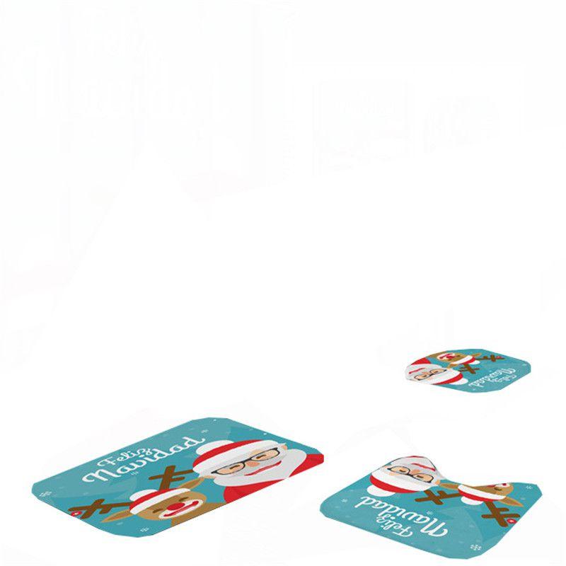 High Quality Christmas Shower Curtain And Toilet Mat Set For Elegant And Cozy Bathroom Decor