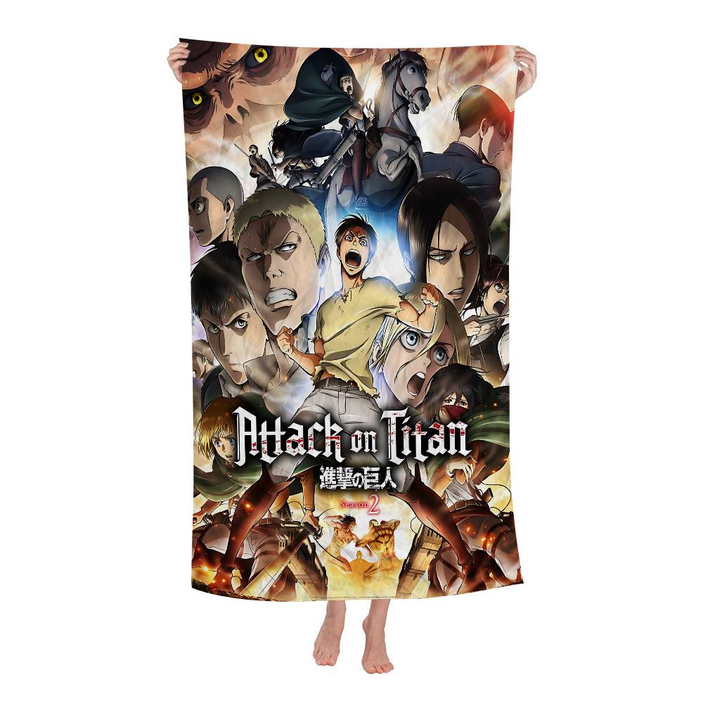 

A-Attack On Anime Titans Big Microfiber Beach Towels Quick Dry Towel Sand Beach Towels Pool Towel For Travel Swim Pool Yoga W40*H60(CM)