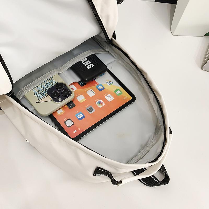 Sac à dos d'école pour étudiant, sac à dos de couleur unie pour femme, sac à dos d'ordinateur pour homme