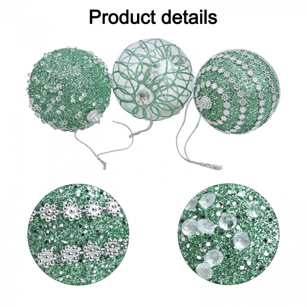 Shimmering 8CM Christmas Ball Ornaments Set of 9 for Festive Tree Decor