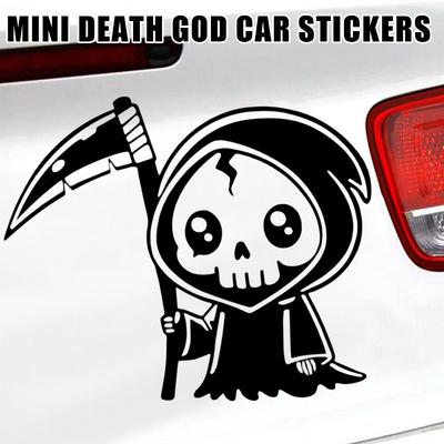 Mini Death God Car Stickers Cute Ghost Vinyl Styling Decals for Car Laptop Auto Body Windshield DIY Decoration Sticker