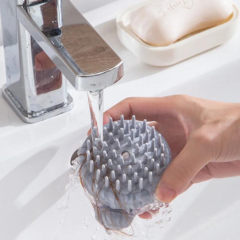 1pc Pet Bath Brush Soft Silicone With Shampoo Dispenser Gentle Massage For Grooming And Cleaning Fur And Hair