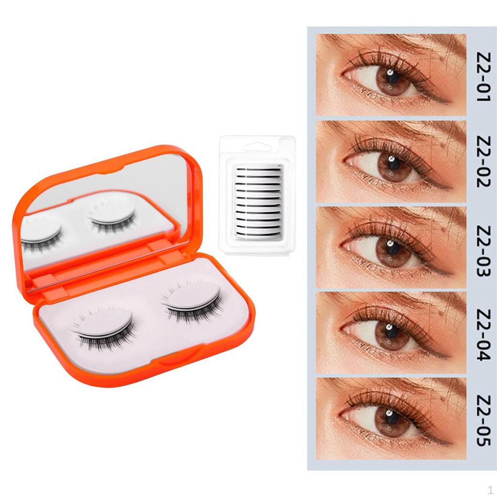 Women Self Adhesive Eyelashes with Eyelash Jelly Strips No Need Glue Thick