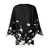 Women's Fashion Loose Casual Printed Seven-Part Sleeve Button Down Blouse Cardigan Top