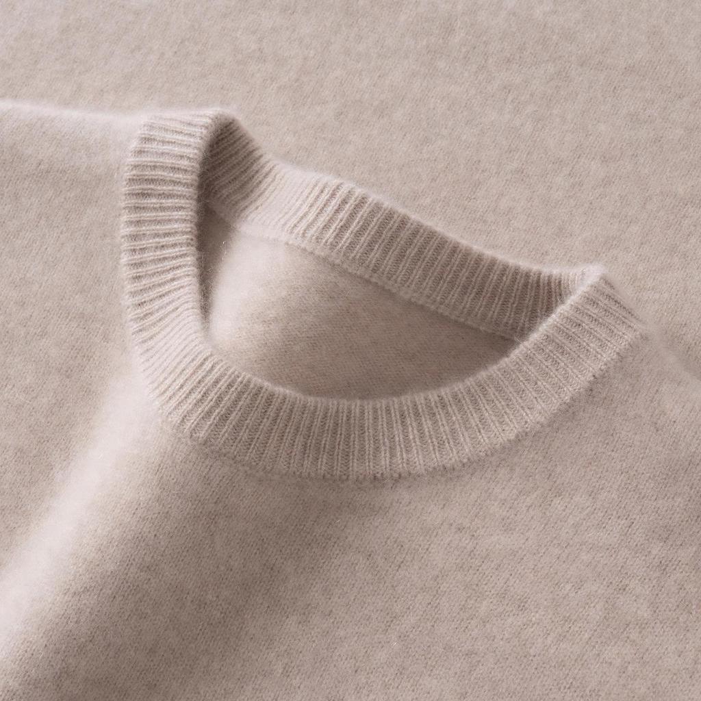 2025 A/W Men's Thick Cashmere Crew Neck Sweater for Business Casual Wear