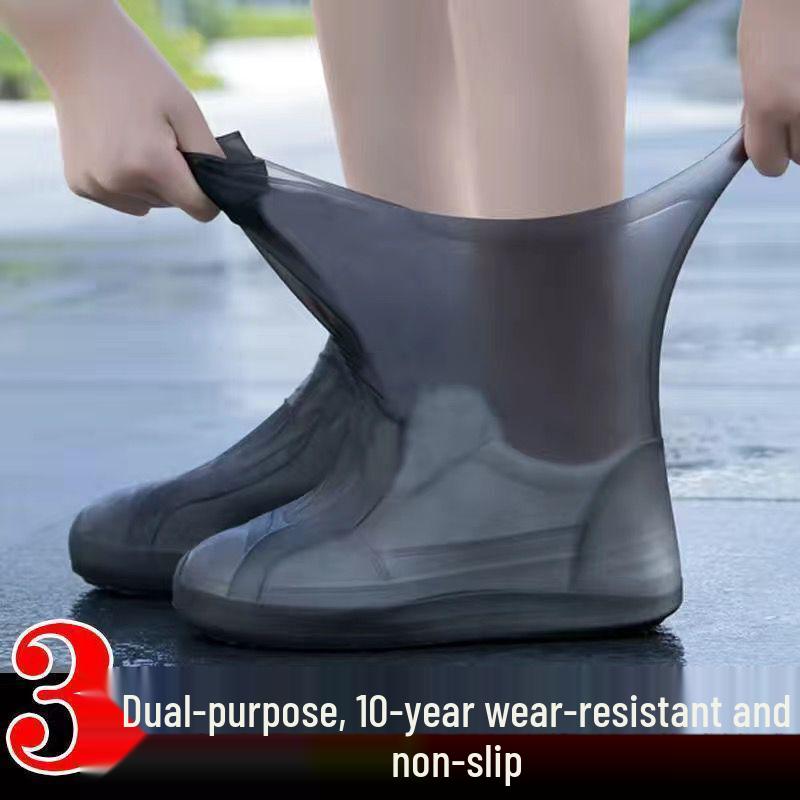 Waterproof, Non-Slip Latex Shoe Covers for Men & Women - Thick, Wear-Resistant, Reusable, Portable, Perfect for Rainy Days.
