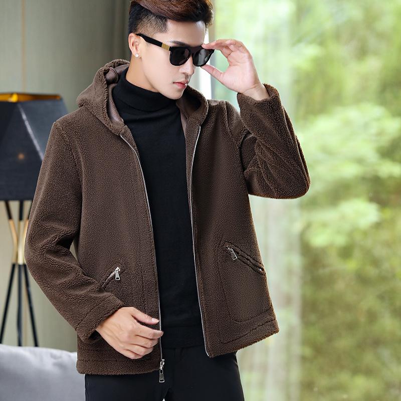 Winter Locker Kapuzenjacke Lässig Beidseitig Herrenjacke Jacke Koreanische Version Beidseitige Plus Fleecejacke Jacke Herren