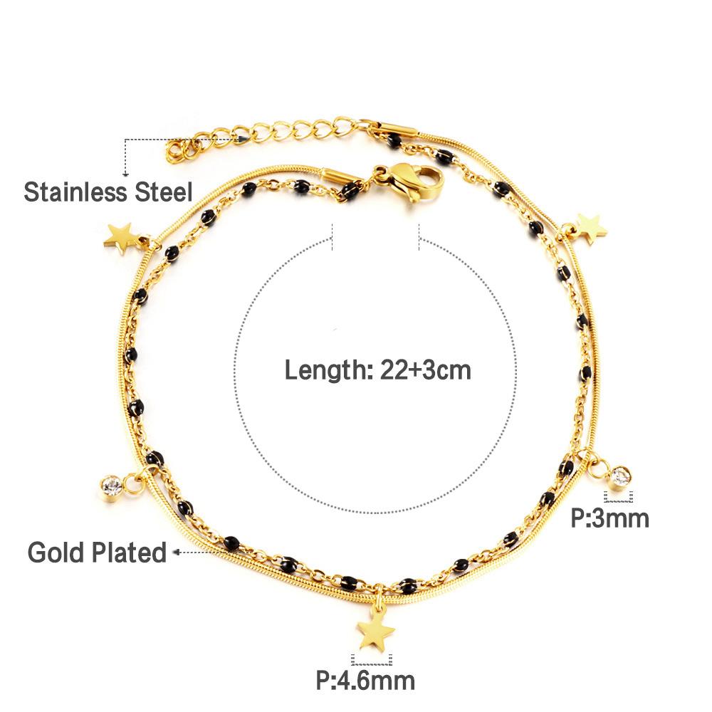 Double Layer Gold Ankle Bracelet Fashionable And Versatile Women's Foot Jewelry Unique Design Delicate Ankle Chain