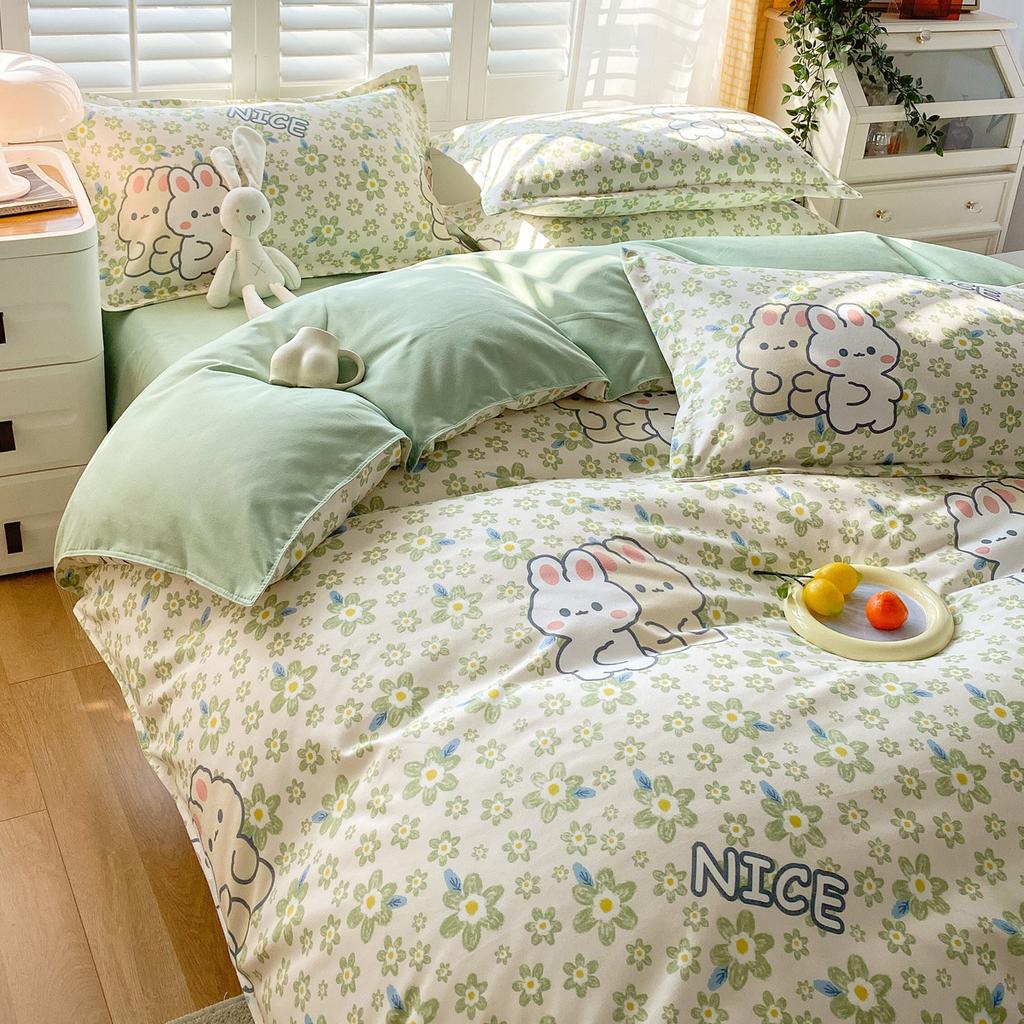 Bed Sheet Bedding Four-piece Set Thickened Brushed Quilt Cover Bed Dormitory Bedding Quilt Cover