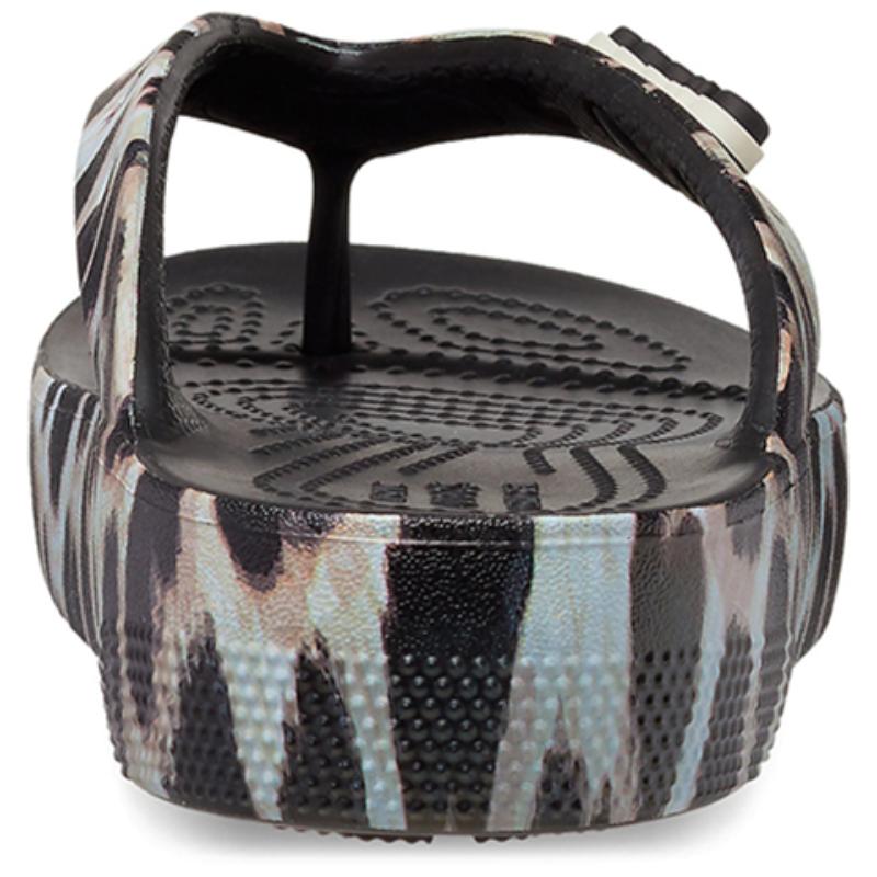 Crocs Classic Cloud Herringbone Slippers Women's Black Panther Print