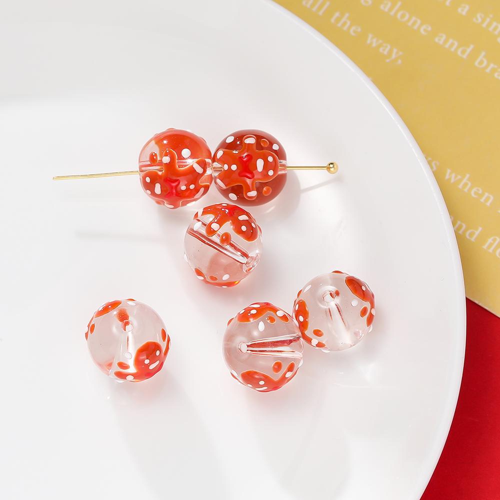 5pcs/lot Christmas Elements Glass Beads Loose Spacer Beads For Jewelry Making DIY Bracelet Necklace Accessories