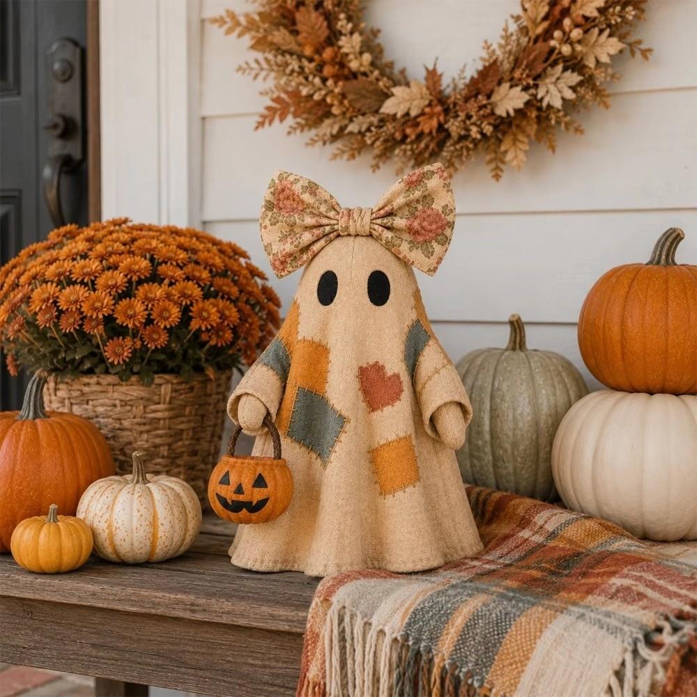 Figurine fantôme lumineux Patchwork Halloween Fantôme Patchwork Décoration Halloween Décoration Halloween