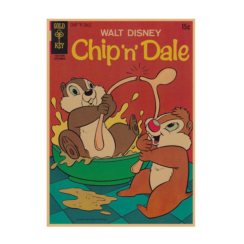

Chipmunk Kiki & Titi Retro Anime Cartoon Poster for Kids Room Decor 29.7X42cm (A3 size)