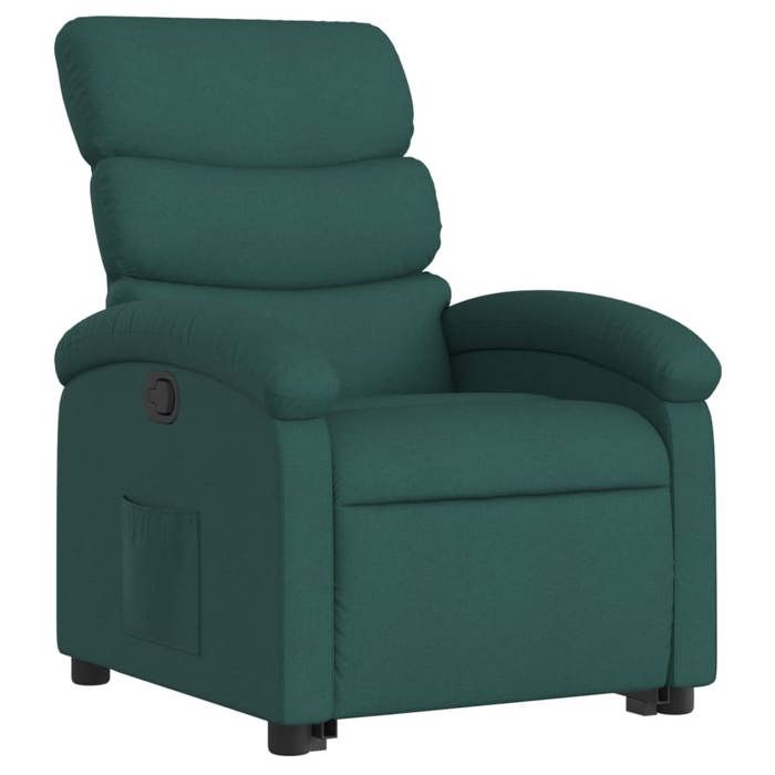 VidaXL Fauteuil inclinable vert foncé tissu, chaise inclinable, fauteuil inclinable pour personnes âgées, fauteuil releveur 3203984