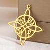LIKGREAT 1Pcs Witch Celtics Knot Pendant Stainless Steel Wiccan Hanging Charm for Necklace Bracelet Earring Jewelry Making