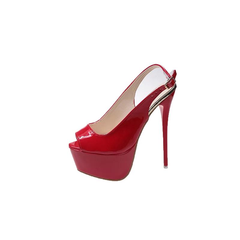 Women Sandals 2024 Summer Fish Mouth Sexy Super High Heels Open Toe Platform Sandals Gladiator Party Dress Red Wedding Shoes