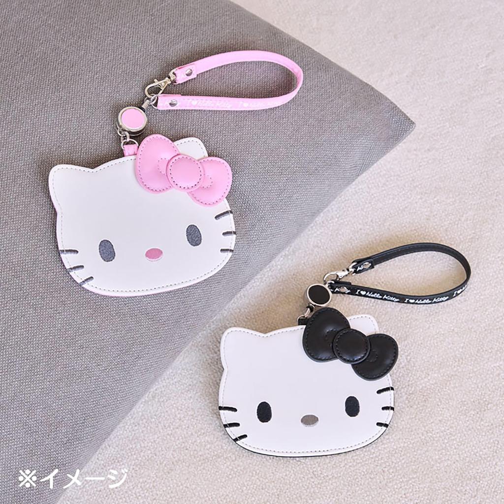 Sanrio Pass Case Love Hello Hello Kitty Black PU Ages 15 and Up 606146 (I Kitty) Leather, PVC, Steel, Polyester,