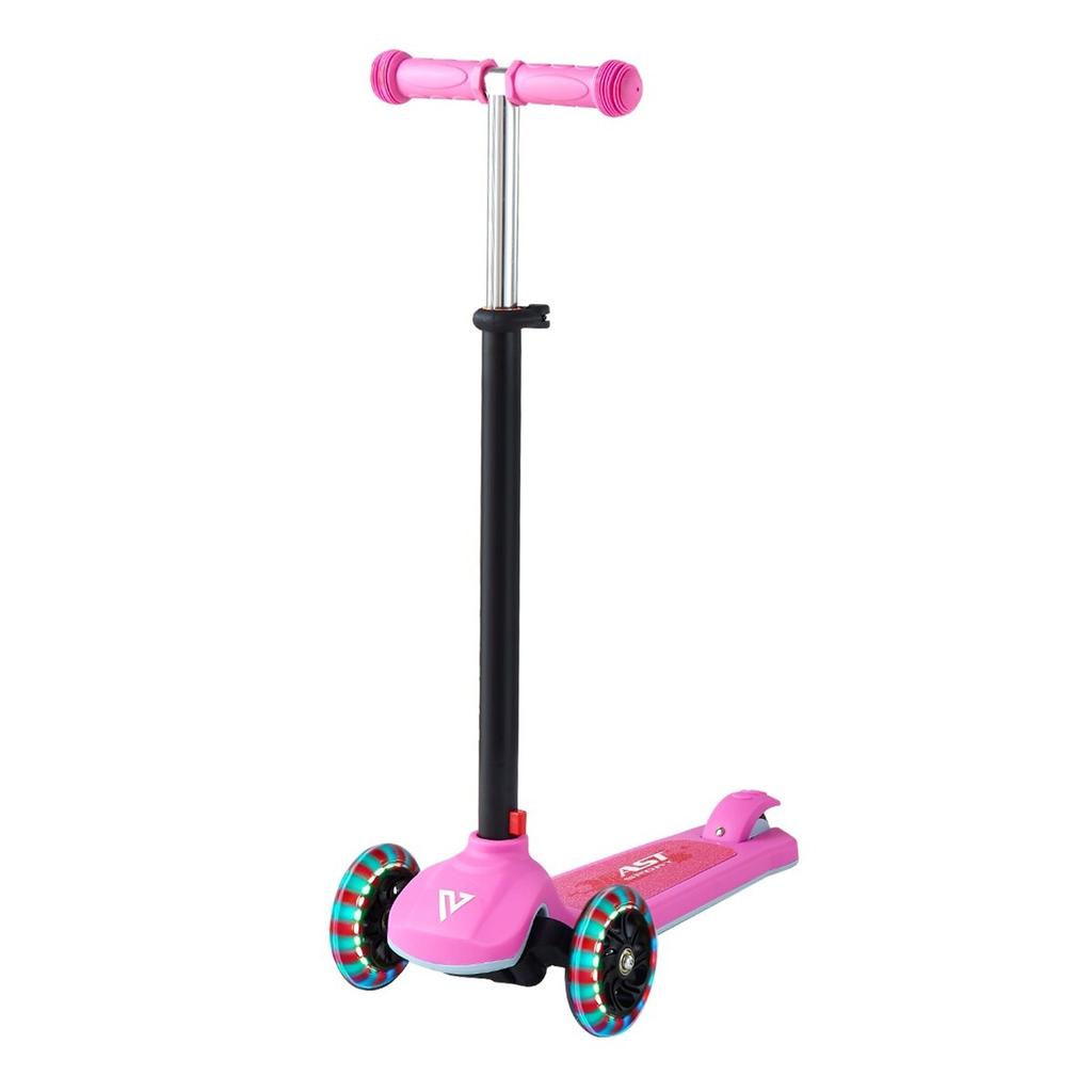 Kick Scooter for Kids Ages 3+, 3-Wheel Toddler Scooter with Light-Up Wheels, Adjustable Height Handlebar, Wide Anti-Slip Deck, Lightweight Aluminum