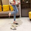 New Chinese temperament lazy fashion pointed rhinestones 2025 summer and autumn new high-heeled slippers thin-heeled bag head slippers