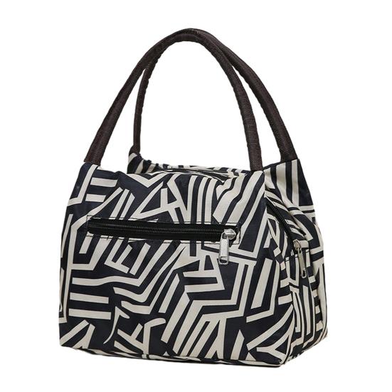 Hand-Carrying Lunch Bag Large Opening with Widened Handle Carrier Oxford Waterproof Bento Bag for Commuting Work Travel