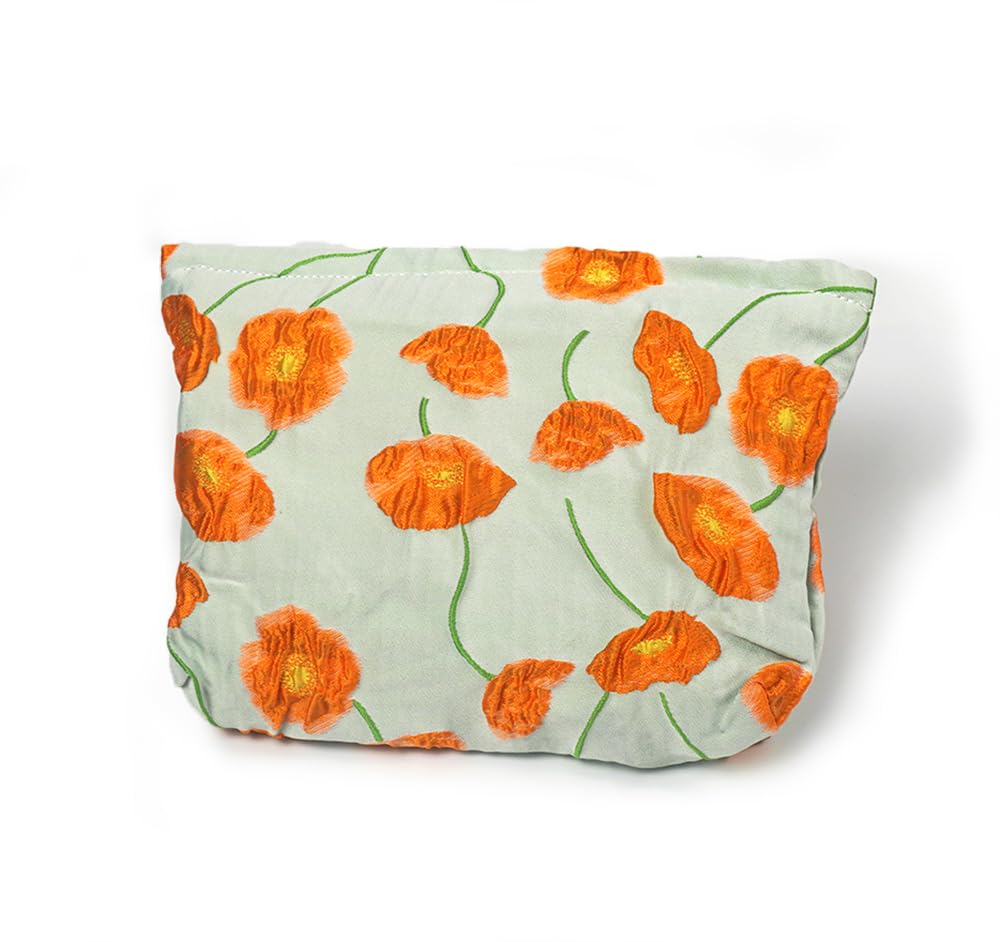 Clapoyis Large Capacity Square Makeup Cute and Yellow Flower Design Women's Pouch, Stylish,