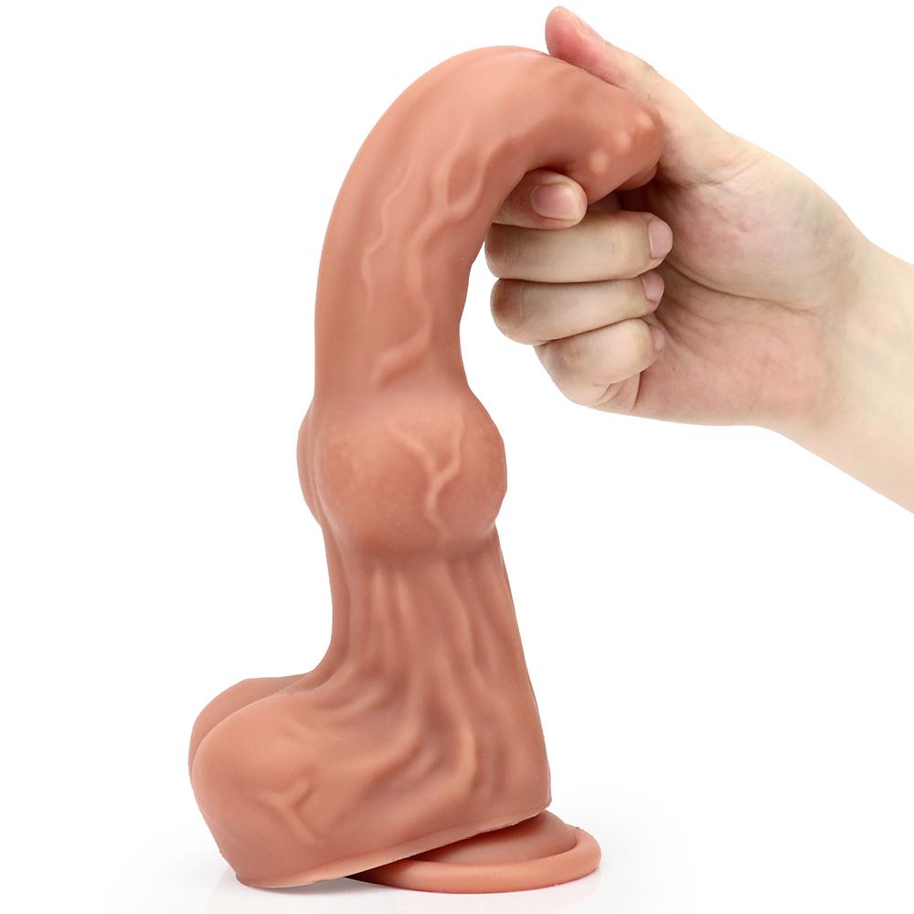 Übergroßer Dildo, realistischer riesiger Penis, riesiger Phallus, langer weicher Silikon-Saugnapf, Analsexspielzeug für Frauen, Vagina-Masturbator