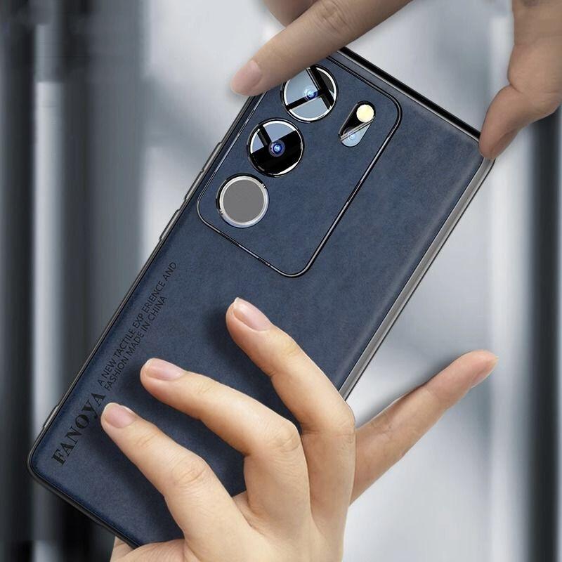 For Vivo V29 Case Luxury PU Leather Phone Back Cover For Vivo V29 Pro Lite V27 V27E V25 V23 5G Coque Silicone Shockproof Bumper