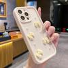 Korean 3D Bowknot Pearl Silicone Phone Case For iPhone 17 Air 16 Pro 15 14 13 12 11 Pro Max 16E 7 8 Plus Shockproof Soft Cover