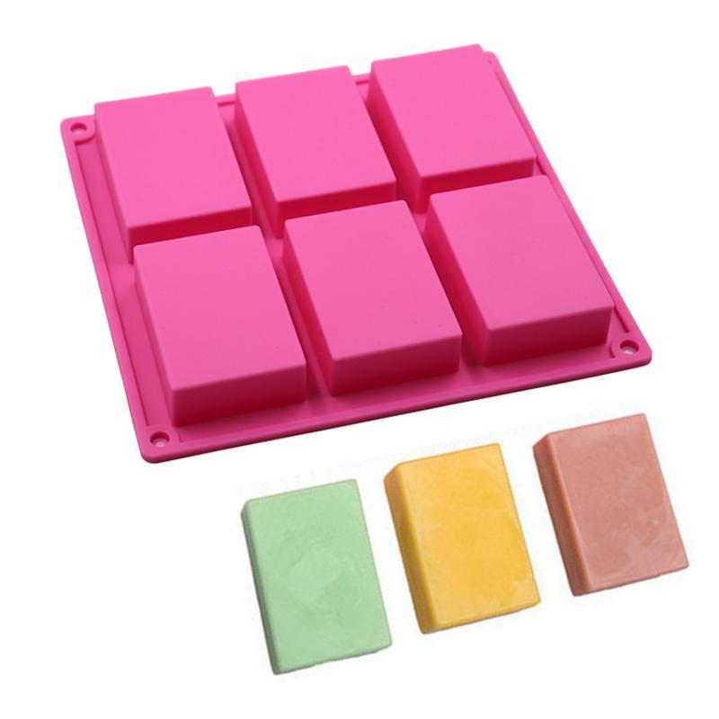 Creative New DIY Handmade Rectangular Soap Silicone Cake Mold Handmade Cold Soap Mold Making Soap 100g Home Kitchen Baking Mould