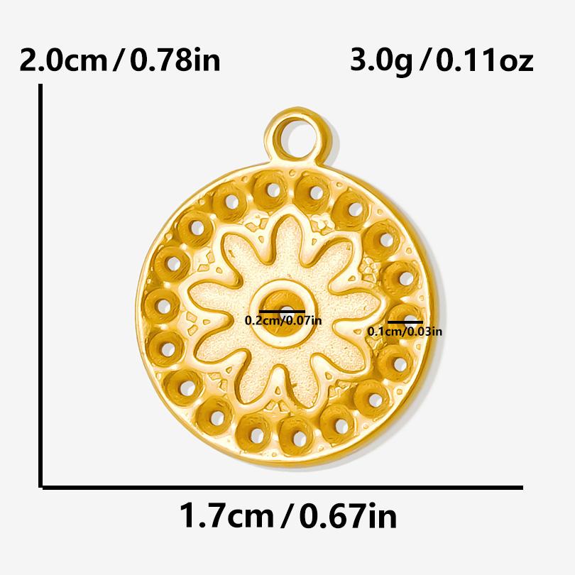 6pcs/Lot Plant Accessories DIY Stainless Steel Flower Leaf Charms For Jewelry Making Bulk Sunflower Rose Pendant Filigree Charm