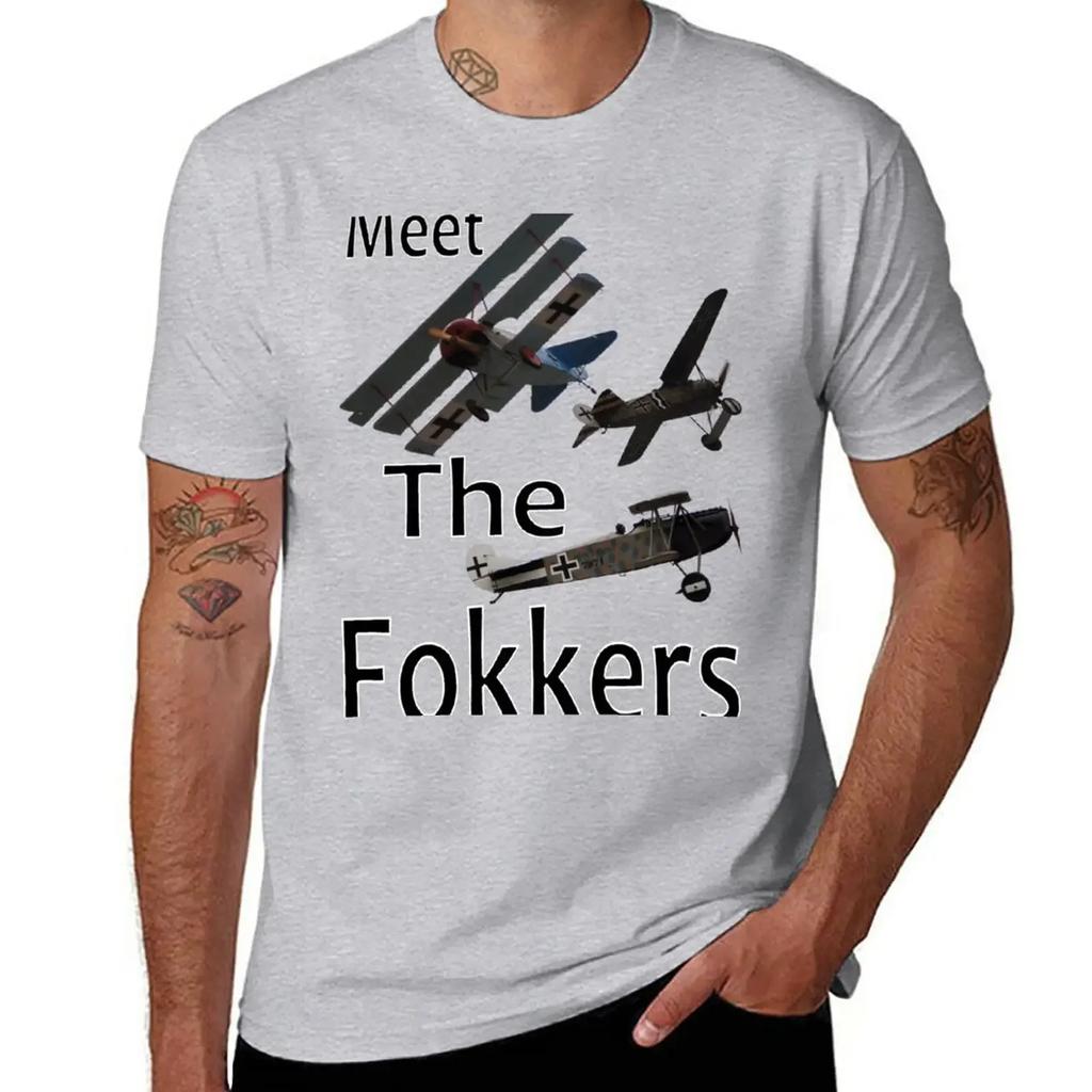 Meet The Fokkers Parody Design T-Shirt quick-drying customizeds mens t shirt