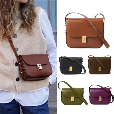 Sac Tofu Niche Française Luxe Design Sac pour Femme Cuir de Vachette Première Couche Petit Sac Carré Texture Premium Sac à Bandoulière Unique Sac Bandoulière