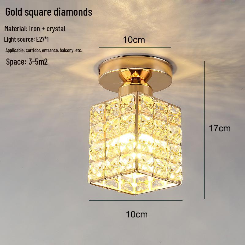 Nordic Minimalist Crystal Ceiling Light for Entrance, Foyer, or Balcony